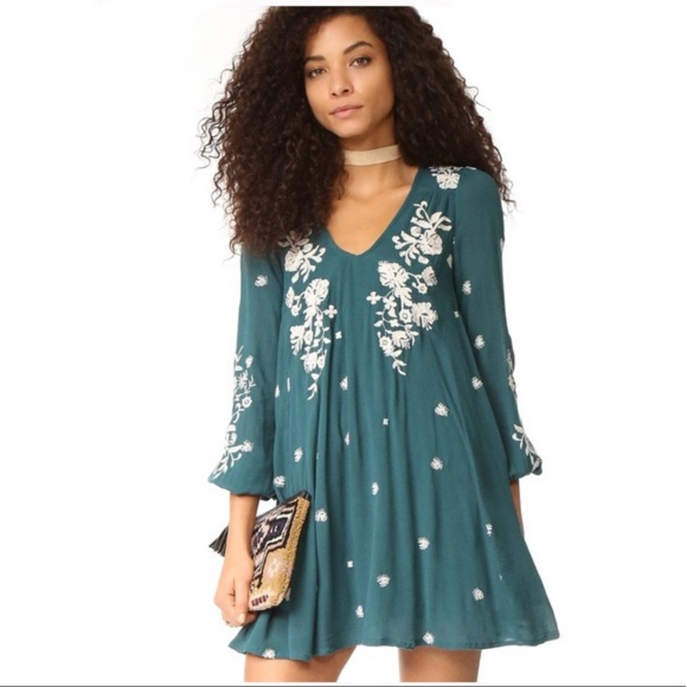 Free People Tennessee Embroidered Mini Dress SzS.